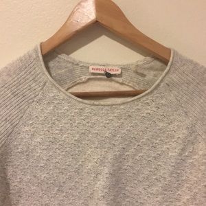 Rebecca Taylor Cream and Gray Heather Sweater in L